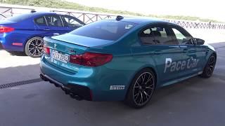 STUNNING Snapper Rocks Blue BMW M5 Competition at Ascari Race Resort in 4k Ultra HD [upl. by Adnarahs]