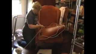 how to make a slipcover old version  part 2a  cutting amp fitting the fabric [upl. by Alroy]