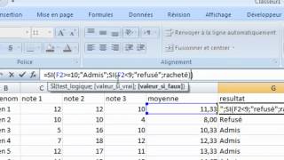 Excel les conditions [upl. by Yetnom]