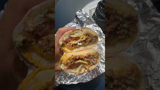 Trying a NYC Chopped Cheese 🤯🔥 choppedcheese choppedcheesesandwich sandwiches [upl. by Alyakem]