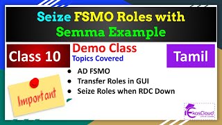 14 Seize FSMO  Troubleshooting FSMO Roles in Tamil  Huzefa [upl. by Leumhs]