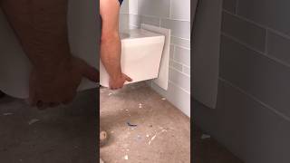 🚽Installing wall mounted toilet part 2 plumbing shots homeimprovement [upl. by Kosse]