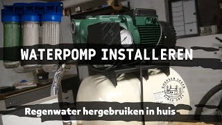 Regenwaterpomp installeren op WC en Wasmachine regenwater recuperatie [upl. by Aimat327]