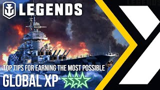 How to Grind The Most Possible Global XP  World of Warships Legends [upl. by Devlen]