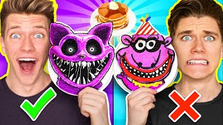 Level 1  100 PANCAKE ART CHALLENGE How To Make Poppy Playtime Catnap vs Roblox Emoji Animation [upl. by Studner]