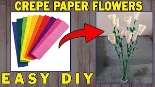 Making Flowers From Crepe Paper  Easy DIY  MYK Crafts [upl. by Eloise868]