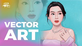 Vẽ Hoa hậu Thùy Tiên  vector art BonART [upl. by Azirb]