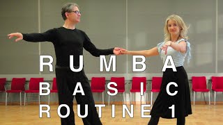 How to Dance Rumba  Basic Routine 1 [upl. by Yentrok]