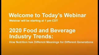 Food and Beverage Industry Trends Webinar [upl. by Uriel640]