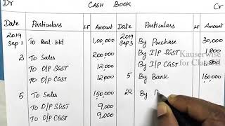 Single Column Cash Book with GST  Simple explanation with solved problem  kauserwise [upl. by Huxley]