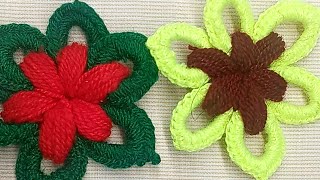 2 Most beautiful flower design thalposh  how to make thalposh with woolen  Woolen Craft [upl. by Acinnod]