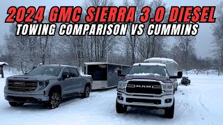 2024 GMC Sierra 1500 30l Duramax Diesel vs Ram Cummins Towing MPG comparison driving review [upl. by Suoicul]