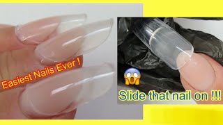 DUAL FORM POLYGEL HACK  SLIDE The Dual Form Onto Your Nails  Easiest Nails I ever did [upl. by Tebzil]