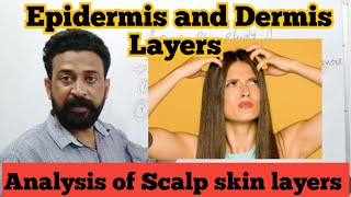 Analysis of Scalp Skin Layers Theory Class  What is Epidermis Dermis layers [upl. by Rolyak]