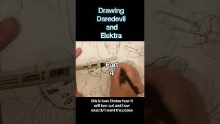 Draeing Daredevil and Elektra part 4 daredevilart drawing elektraart comicbookartstyle pencil [upl. by Yanarp]