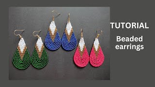 Seed bead earrings tutorial for beginners brick stitch and beaded fringependants diy earrings [upl. by Piefer890]