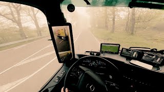 Beautiful morning truck drive  Mercedes Actros MP5 [upl. by Auqinaj]