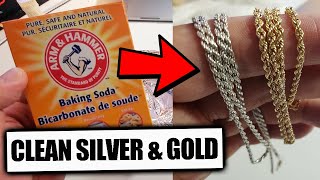 How To Clean Tarnished Silver amp Gold with Baking Soda [upl. by Ardnaeed]