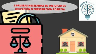 3 PRUEBAS NECESARIAS EN UN JUICIO DE USUCAPIÓN O PRESCRIPCIÓN POSITIVA [upl. by Ecirtnuahs]