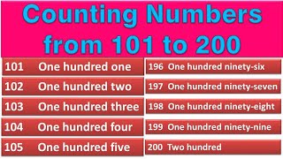 Counting numbers from 101 to 200 without spelling pronunciation  By Prism Infotech Hassan [upl. by Mahla5]