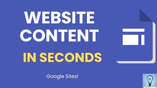 How to Add Content Fast on Google Sites [upl. by Ymirej131]