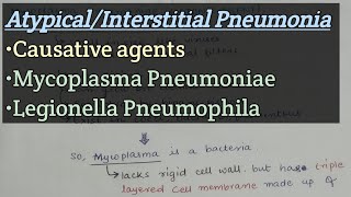 InterstitialAtypical Pneumonia  Mycoplasma Pneumoniae  Legionella Pneumophila [upl. by Tatia]