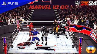 Marvel vs DC Superhero War  WWE 2K24 Battle Royal Madness wwe ps5 deadpool venom2 spiderman [upl. by Ykcin]