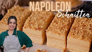 NapoleonSchnitten 🍯 Honigtorte Medovik  Marlenka [upl. by Odnesor835]