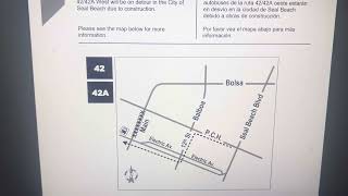 OCTA Routes 42 and 42A West Seal Beach Construction Detour Map [upl. by Nadruoj]