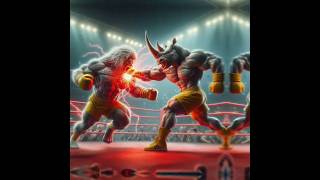 Lion vs Rhinoceros Boxing WWE 😱 dont 👿shortsfeed shorts shortsfeed [upl. by Fanchie538]