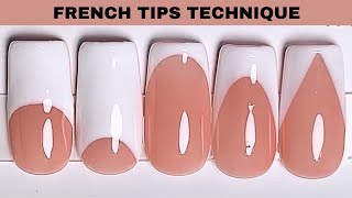 How to do French Tip Nails with gel polish 4 EASY WAYS beginner friendly in depth tutorial [upl. by Guenevere850]