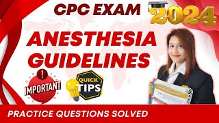 Anesthesia Guidelines for CPC Exam  Medical Coding [upl. by Cori]