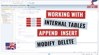 Working with Internal Tables in SAP ABAP  Append Insert Modify and Delete english [upl. by Yngad255]