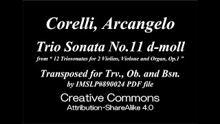 Corelli A  Trio Sonata Op1 No11 dmoll Trv Ob Bsn [upl. by Asiul884]