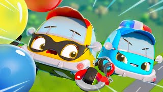 Police Car Catches Thief  Monster Trucks  Car Cartoon  Kids Song  Kids Cartoon  BabyBus [upl. by Clerk]