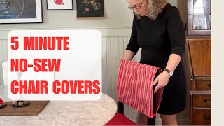 DIY Chair Covers in 5 Minutes No Sew [upl. by Aerda490]