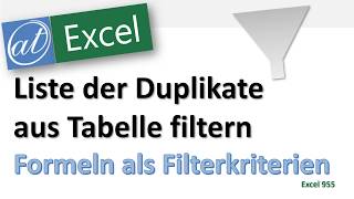 Duplikate per Formel filtern  Erweiterter Filter in Excel [upl. by Saisoj]