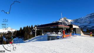 5K Skiing Les Diablerets Top to Bottom MeilleretMazotsDiablerets Vaud Switzerland GoPro HERO9 [upl. by Thaxter]