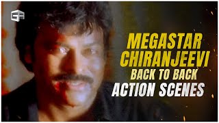 Megastar Chiranjeevi Action Scenes  Back to Back Action Scenes  Master Pasivadi Pranam [upl. by Onahpets]