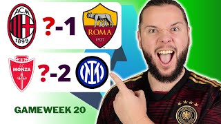 Serie A Gameweek 20 Predictions amp Betting Tips [upl. by Eiddet552]