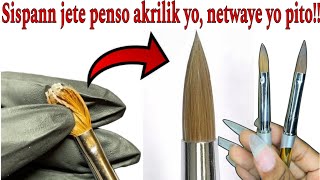 Men koman pou pran swen penso akrilik ou yo pou yo fèw zan  ACRYLIC BRUSH [upl. by Zerline]