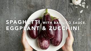 Barilla  How to make vegetarian Spaghetti with eggplant and zucchini and Basilico sauce [upl. by Xuaeb]