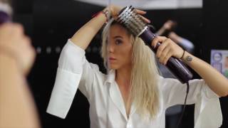 Hairdresser skills at Gym  with Babyliss BEliss rotating brush [upl. by Deibel]