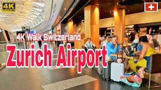 Zurich🇨🇭Airport Walk TourSwitzerland4K Walk Zurich International Airport4K Walking tour Schweiz [upl. by Ahsoem]