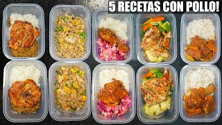 Asi preparo mi comida para una semana 5 Recetas con pollo faciles y economicas  Abelca [upl. by Baillie518]