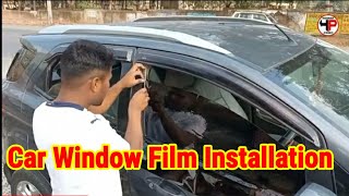 Car window film installation  car me film kaise lagate hai car film [upl. by Hylton79]