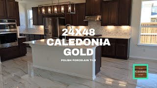 Caledonia Gold Polished Porcelain Tile 24x48 [upl. by Millman884]