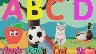 A For Apple 🍎 B For Ball ⚽️  ABCD A To Z Alphabets Learning  Phonics Song  kids Rhymes ABC Song [upl. by Upshaw]