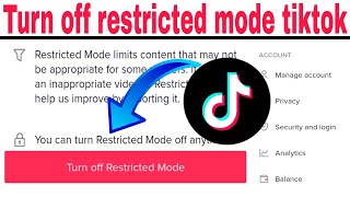 How to turn off restricted mode tiktok tiktok setting restricted mode kaise band kre tarika [upl. by Airahs]