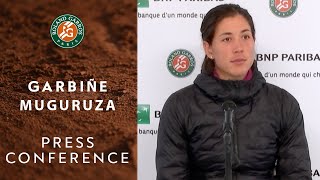 Garbiñe Muguruza  Press Conference after Round 2  RolandGarros 2020 [upl. by Alilak]